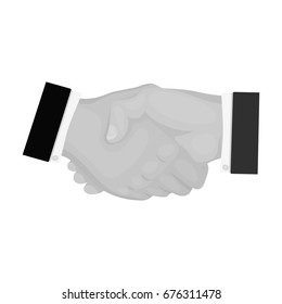 Handshake. E-commerce single icon in monochrome style vector symbol stock illustration web.