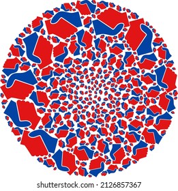 Handshake elements are united into spheric group. Handshake icon bubble mosaic. Abstract spheric bubble mosaic is combined from handshake symbols.
