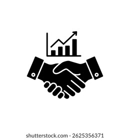 Handshake with Embedded Chart Representing Business Collaboration