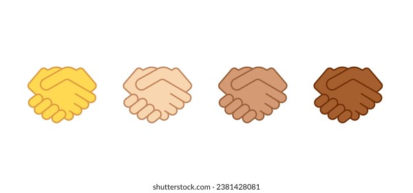 Handshake Emoji Vektorsymbol. Emotica-Partnerschaft Zusammenarbeit Hand-Shake-Konzept Symbol