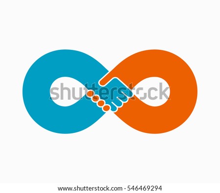 Handshake endless friendship and partnership concept, vector illustration