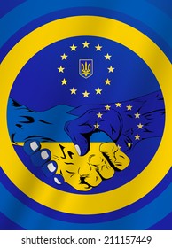 Handshake EU and Ukraine