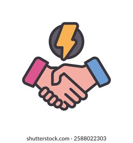 handshake filled color icon. vector icon for your website, mobile, presentation, and logo design.