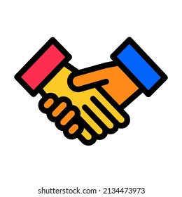 Handshake Filled Line Icon geeignet für Ramadan