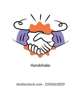 Handshake filled outline Style Design Vector Stock illustration. 