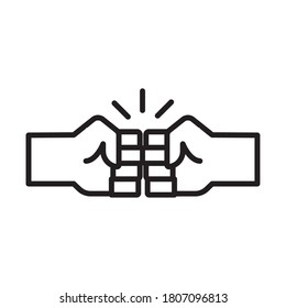 handshake fist protesting line style icon vector illustration design
