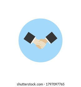Handshake flat design, Handshake to fellow business people, company contract agreement sign