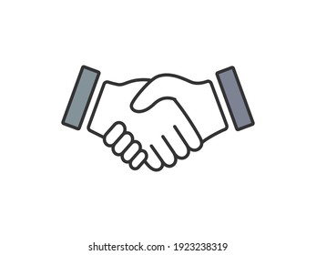 Handshake flat design icon illustration.