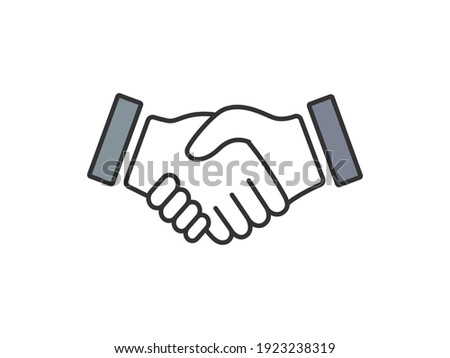 Handshake flat design icon illustration.