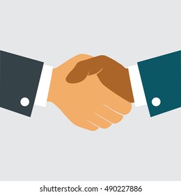 Handshake in flat style