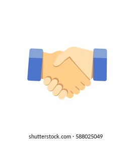 Handshake flat style icon. Isolated vector