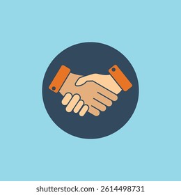 handshake flat style icon vector