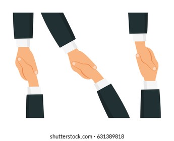 Handshake flat style. - stock vector.