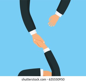 Handshake, flat style stock vector.