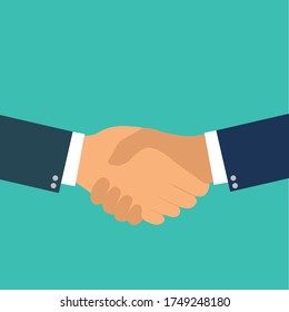 handshake flat vector business icon	
