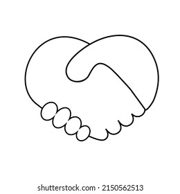 Icono de vector plano de apretón de manos aislado en fondo blanco. Ilustración vectorial. EPS10