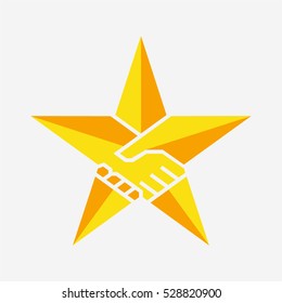 Handshake form the five-pointed star