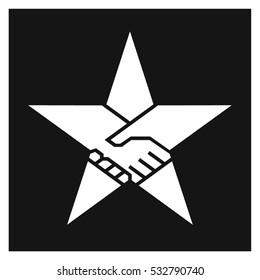 Handshake form the five-pointed star