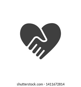 Handshake Forms The Heart Icon Vector Image and Illustration