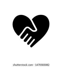 Handshake Forms The Heart Icon Vector Image and Illustration