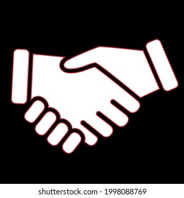 Handshake Friendship Partnership Minimalistic Flat Line Outline Stroke Icon Pictogram Symbol