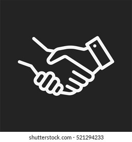 Handshake Friendship Partnership Minimalistic Flat Line Outline Stroke Icon Pictogram Symbol
