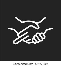Handshake Friendship Partnership Minimalistic Flat Line Outline Stroke Icon Pictogram Symbol