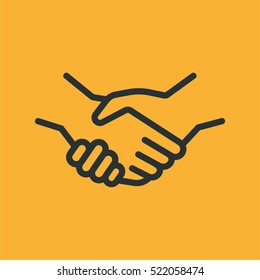 Handshake Friendship Partnership Minimalistic Flat Line Outline Stroke Icon Pictogram Symbol