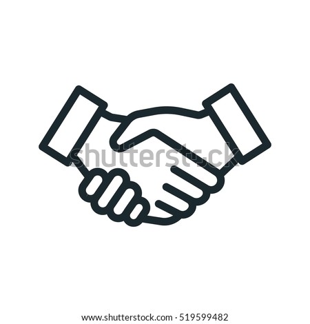 Handshake Friendship Partnership Minimalistic Flat Line Outline Stroke Icon Pictogram Symbol  [[stock_photo]] © 