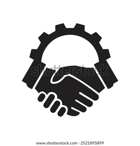 handshake gear icon , industry icon