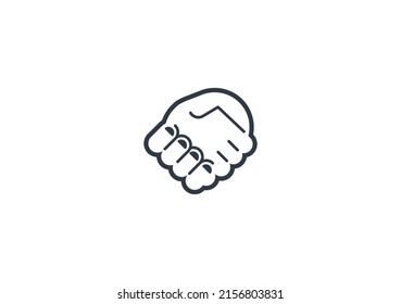 Emoticon gesto de apretón de manos. Emoji de la interfaz de vector