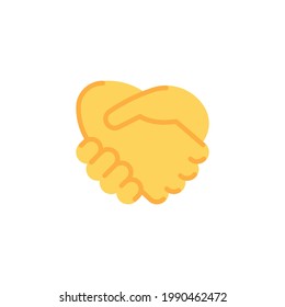 Handshake gesture flat icon, vector sign, shaking hands colorful pictogram isolated on white. Agreement deal symbol, logo illustration. Flat style design