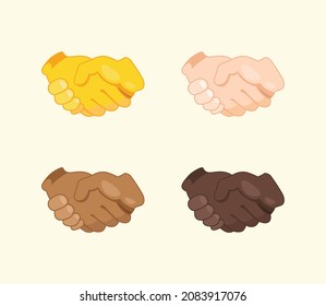 Handshake Gesture Icon. Handshake emoji. Handshake sign. All skin tone gesture emoji