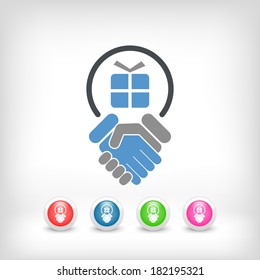 Handshake for gift icon