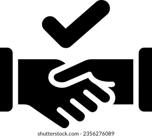 handshake glyph icon illustration vector