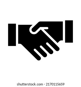 Estilo de icono de glifo de apretón de manos. Vector. Aislar sobre fondo blanco.