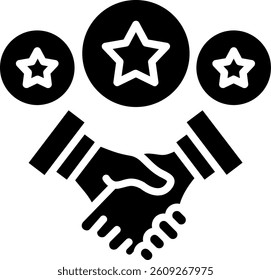 Handshake Glyph Icon Vector Design