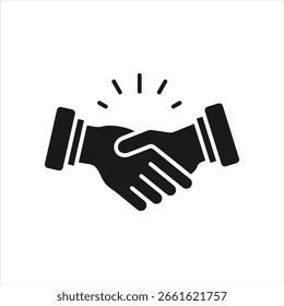 Handshake Glyph Icon Vector Illustration