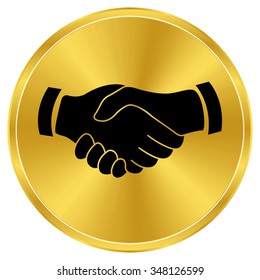 handshake - gold vector icon