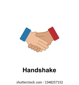 handshake, hand color icon. Element of friendship icon. Premium quality graphic design icon. Signs and symbols collection icon for websites, web design, mobile app