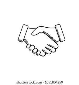 Handshake hand drawn illustration