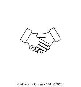 handshake, hand icon. Simple thin line, outline vector of friendship icons for ui and ux, website or mobile application