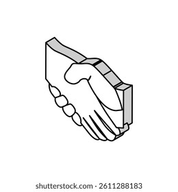 handshake with hand isometric icon vector. handshake with hand sign. isolated symbol illustration