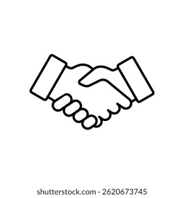 Estilo de línea de concepto de diseño de Vector de icono de línea de mano de apretón de manos