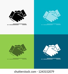 handshake, hand shake, shaking hand, Agreement, business Icon Over Various Background. glyph style design, designed for web and app. Eps 10 vector illustration