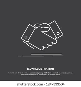 handshake, hand shake, shaking hand, Agreement, business Icon. Line vector symbol for UI and UX, website or mobile application