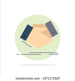 handshake, hand shake, shaking hand, Agreement, business Flat Color Icon Vector. Vector Icon Template background