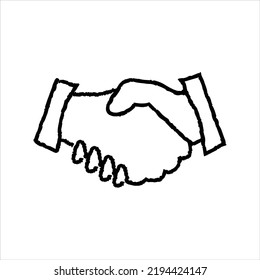 Handshake hand-drawn icon vector graphic illustration