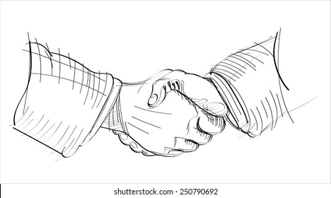 handshake- hands sketch vector illustration