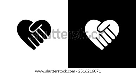 Handshake Heart Hand icon vector. Business partner people logo isolated